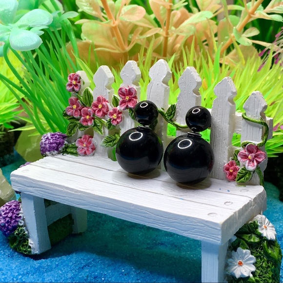 Black Candy Double Stud Earrings - Picture 4 of 7